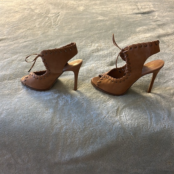 Nine West Cognac Brown Lace Up Heels - Picture 3 of 6
